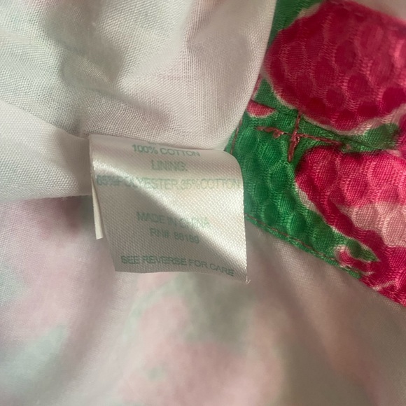 Girls Lilly Pulitzer sz 14 Green Pink Butterfly Floral Shift Dress w/ Pockets - Picture 7 of 11